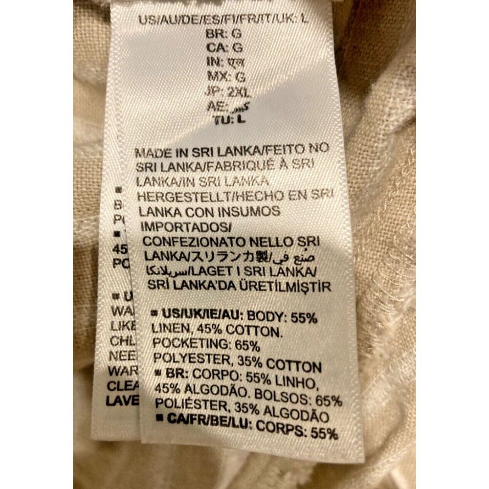 Amazon Essentials Women's Beige Linen Pull on Casual Pants Size Large - Picture 7 of 7